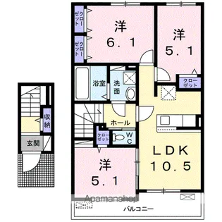 ベルデ・S【204号室】の間取り