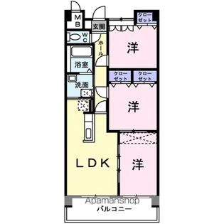 グランソレイユ西中央【2階】の間取り