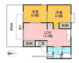 セジュール学園前【1階】の間取り