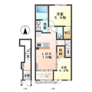 ブランシュ フルール K2【2階】の間取り