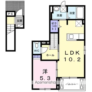 ブライトS・K【2階】の間取り