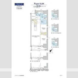 プラウドフラット日本橋馬喰町【14階】の間取り
