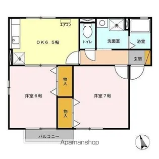 クレスト【2階】の間取り