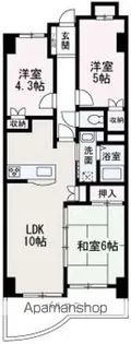 ラ・ヴィール三原【410号室】の間取り