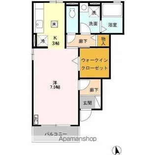 ローズコート・カノン Ⅱ AB【1階】の間取り