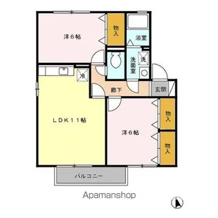 ウィルモア B【2階】の間取り