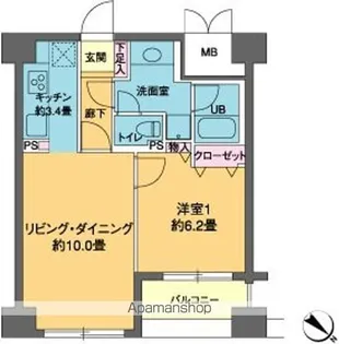 カスタリア茅場町【2階】の間取り