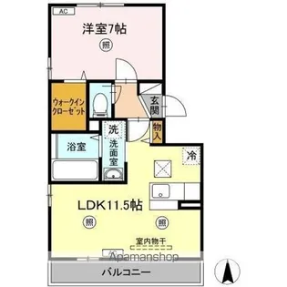 サンフラワー今里【1階】の間取り