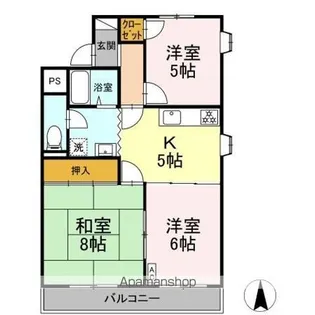 アミーまつい【1階】の間取り