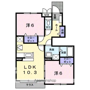 アルカンシエル参番館【1階】の間取り