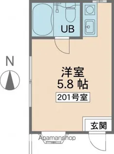 ポルシェ鷹の台【201号室号室】の間取り