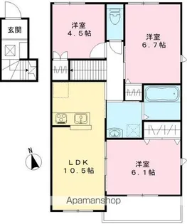 ユアメゾン益野 B【201号室号室】の間取り