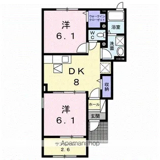 福岡県久留米市田主丸町益生田【アパート】の間取り