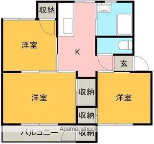 京都あすか【3階】の間取り