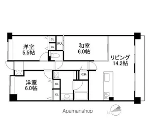 ファミールハイツ草津Ⅲ番館【303号室】の間取り