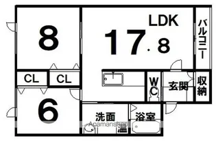 ステラⅡK【2階】の間取り
