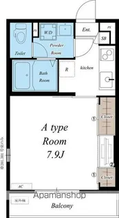 リブリ・ルームス弁天3ーⅢ【3階】の間取り