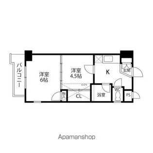 ロイヤルヒルズ市名坂【504号室】の間取り