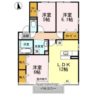 チャルルK【201号室】の間取り