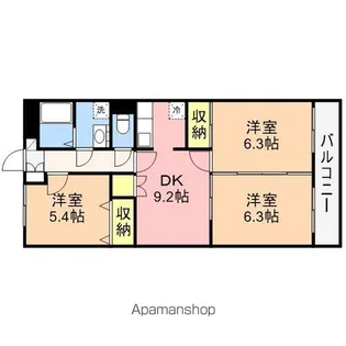 メゾンドマロン【206号室】の間取り