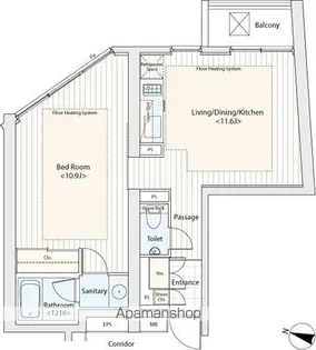 カスタリア渋谷櫻丘【6階】の間取り