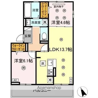 セゾン箱崎宮前【1階】の間取り