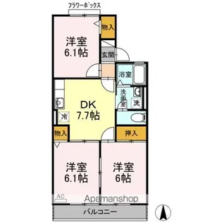 グランシャリオ Ⅰ棟【2階】の間取り