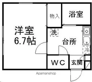 グランディール子平町【106号室】の間取り