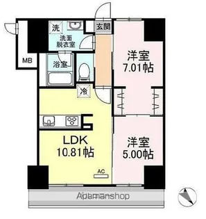 デアマーレ博多【3階】の間取り