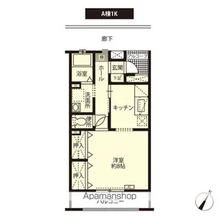 パルテール東新潟【A205号室】の間取り