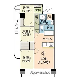 ブライムタワー古川【1003号室】の間取り