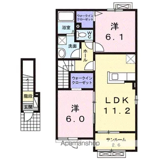 アルドール矢来A【2階】の間取り