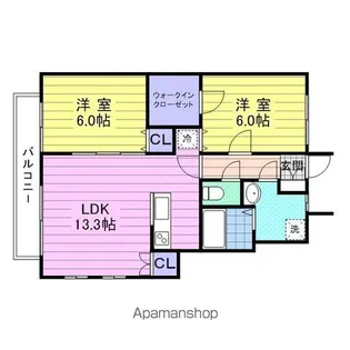 アヴァンセタウンB【1階】の間取り