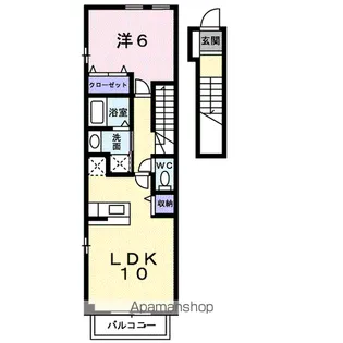 広島県尾道市平原4丁目【アパート】の間取り