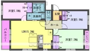 ラフィネ上野【101号室】の間取り