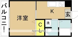 今村コーポ【406号室】の間取り