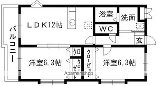 プランドール阿高【3階】の間取り