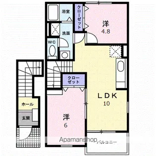 フィオーレ・ヴィラD【2階】の間取り