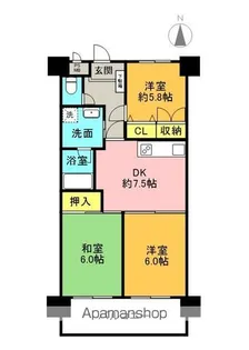 ダイアパレス新蔵【405号室】の間取り