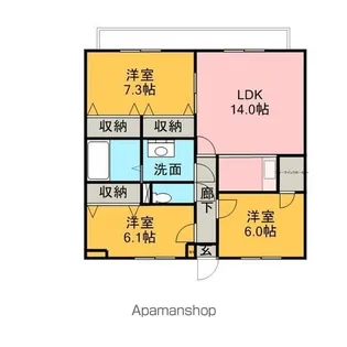 シティコートⅠ・Ⅱ【Ⅰ203号室】の間取り