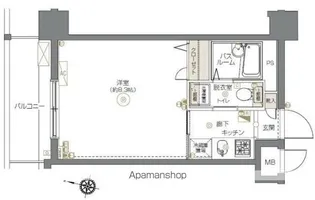 エルミタージュ横濱阪東橋【5階】の間取り