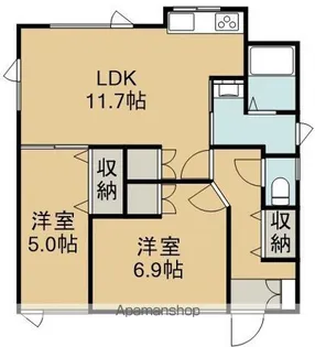 メゾン美原【2F号室】の間取り