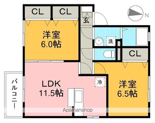 ジュパール Ⅲ棟【2階】の間取り