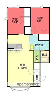 ピースフル【201号室】の間取り
