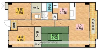ナーシサス法橋【7階】の間取り
