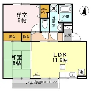 グラン・デ・ハイツ B【1階】の間取り