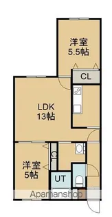 コーポやまにⅡ【202号室】の間取り