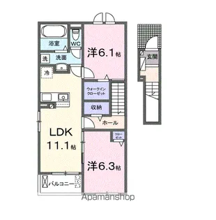 ヴァルトハイム【2階】の間取り