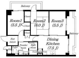 パークコート大津【302号室】の間取り