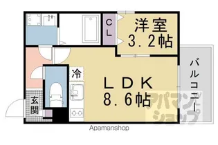 ジーメゾン山科ノース【1階】の間取り